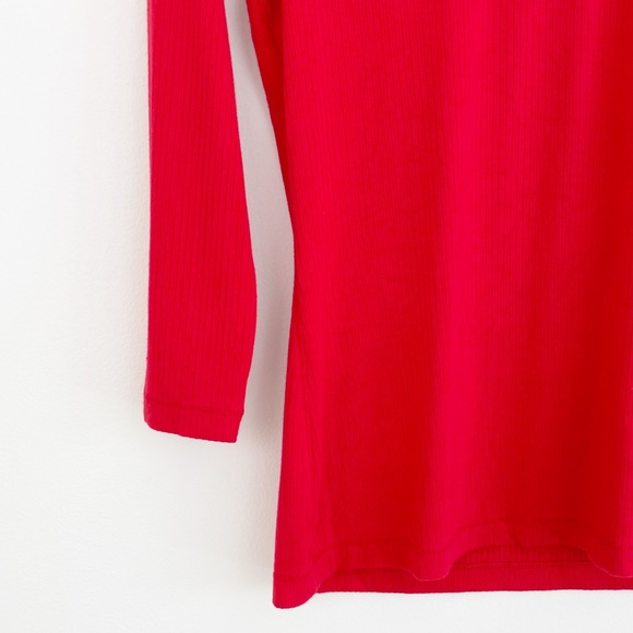 Banana Republic Red Ribbed 3/4 Sleeves Top Size Small - Picture 5 of 15